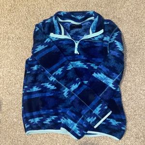 Aeropostale Blue Aztec Print fleece Pull Over